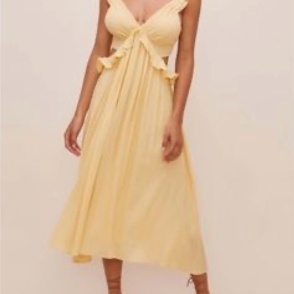 Elegant Yellow Midi Dress